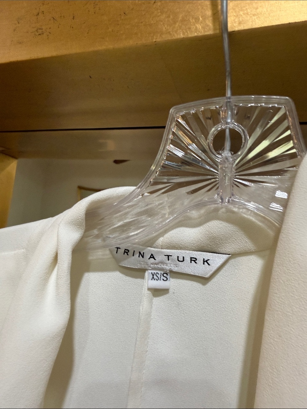 Trina Turk Cream Draped Wrap Blouse - Picture 2 of 3